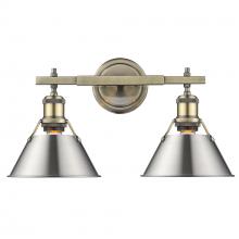  3306-BA2 AB-PW - Orwell 2-Light Vanity Light in Aged Brass with Pewter